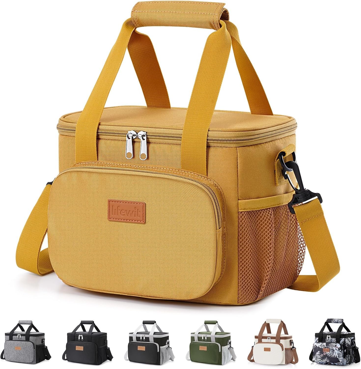 Lifewit medium insulated lunch bag brown