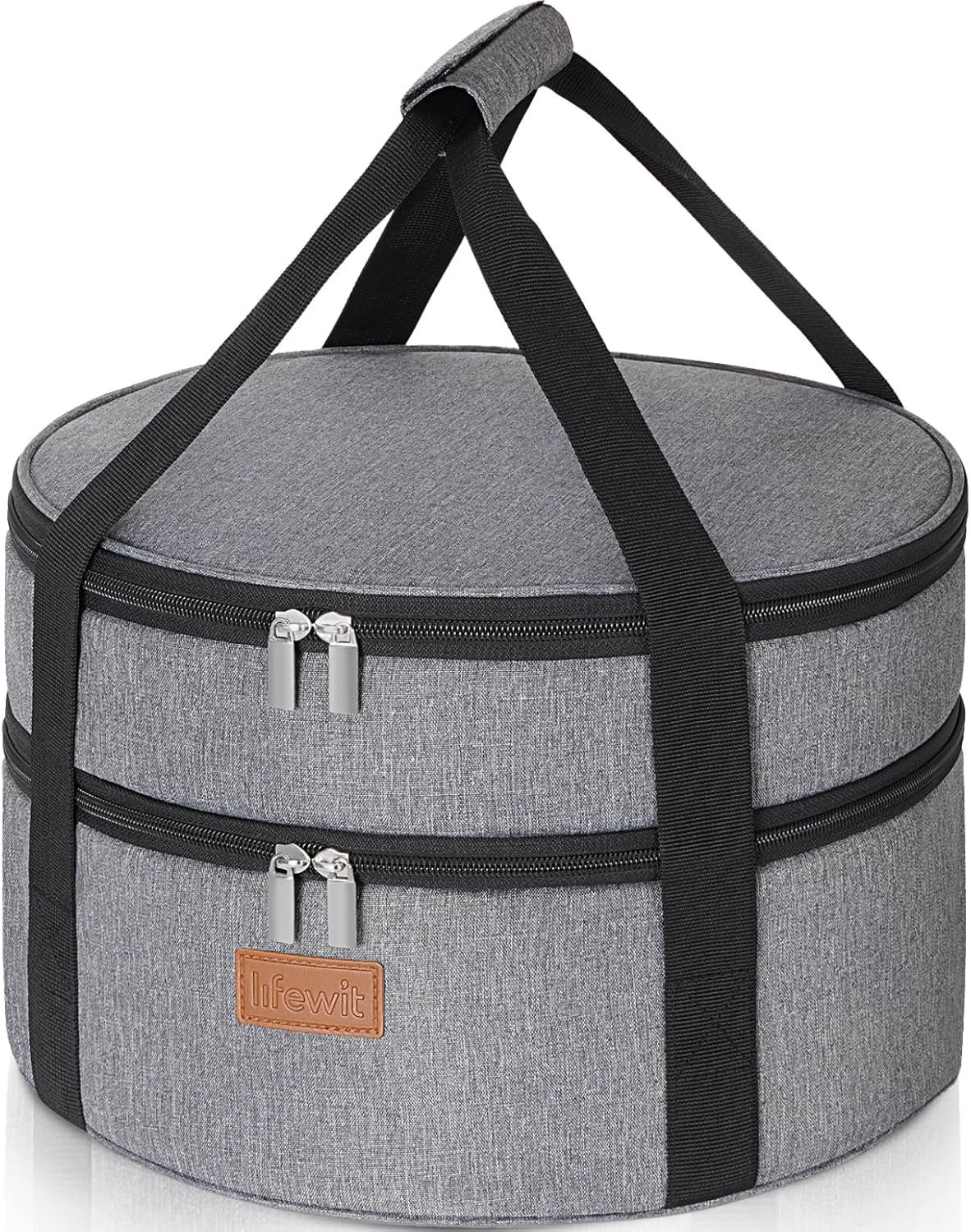 Insulated round pie carrier bag by Lifewit