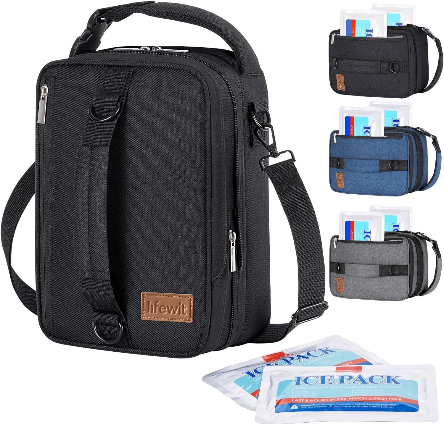 Expandable lunch cooler with shoulder strap
